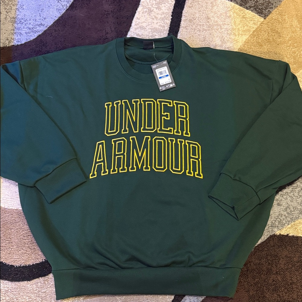 Under Armour Forest Green Crewneck with Yellow Accents